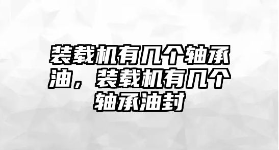 裝載機(jī)有幾個(gè)軸承油，裝載機(jī)有幾個(gè)軸承油封