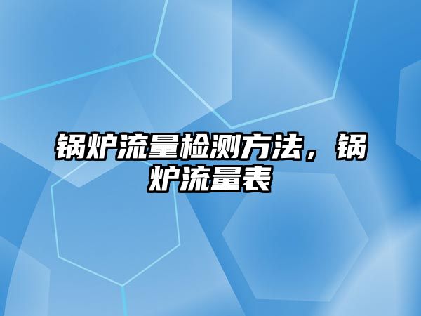 鍋爐流量檢測(cè)方法，鍋爐流量表