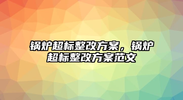 鍋爐超標(biāo)整改方案，鍋爐超標(biāo)整改方案范文