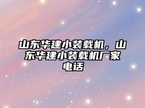 山東華建小裝載機，山東華建小裝載機廠家電話