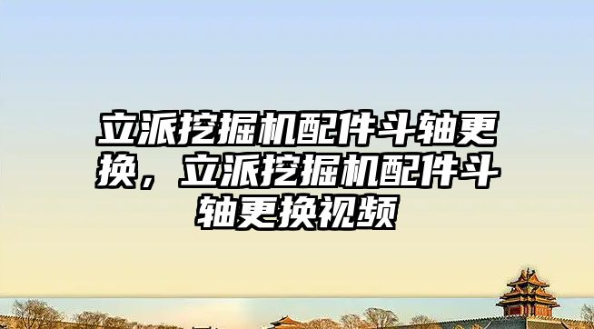 立派挖掘機配件斗軸更換，立派挖掘機配件斗軸更換視頻