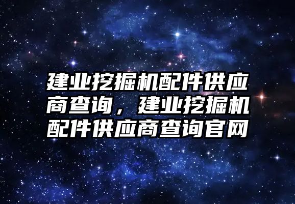 建業(yè)挖掘機配件供應商查詢，建業(yè)挖掘機配件供應商查詢官網(wǎng)