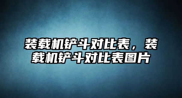 裝載機鏟斗對比表，裝載機鏟斗對比表圖片