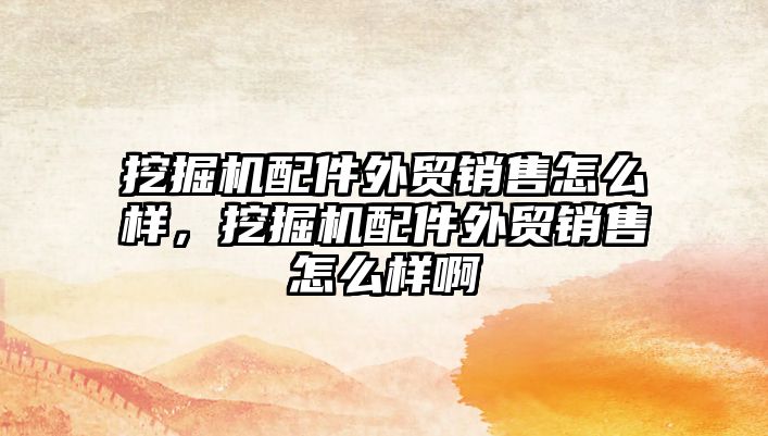 挖掘機配件外貿(mào)銷售怎么樣，挖掘機配件外貿(mào)銷售怎么樣啊