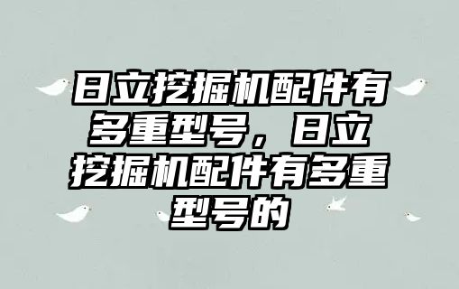 日立挖掘機(jī)配件有多重型號(hào)，日立挖掘機(jī)配件有多重型號(hào)的