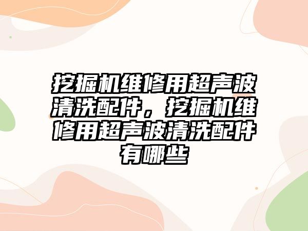 挖掘機維修用超聲波清洗配件，挖掘機維修用超聲波清洗配件有哪些