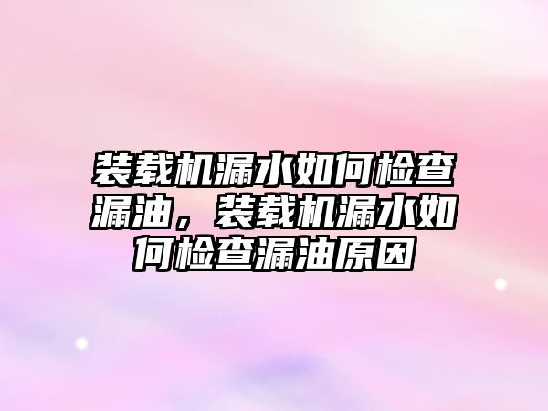 裝載機漏水如何檢查漏油，裝載機漏水如何檢查漏油原因