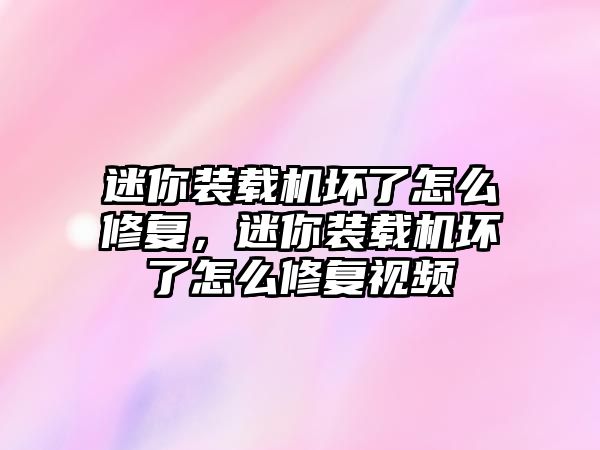 迷你裝載機壞了怎么修復，迷你裝載機壞了怎么修復視頻