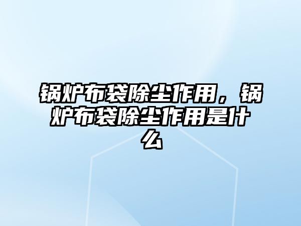 鍋爐布袋除塵作用，鍋爐布袋除塵作用是什么