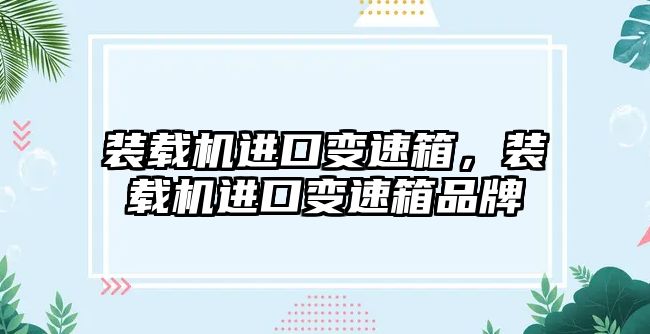 裝載機(jī)進(jìn)口變速箱，裝載機(jī)進(jìn)口變速箱品牌