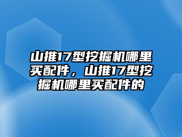 山推17型挖掘機(jī)哪里買配件，山推17型挖掘機(jī)哪里買配件的