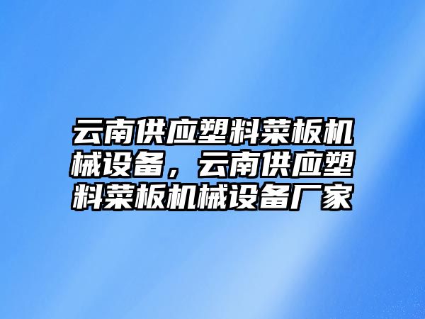 云南供應(yīng)塑料菜板機械設(shè)備，云南供應(yīng)塑料菜板機械設(shè)備廠家