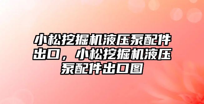 小松挖掘機液壓泵配件出口，小松挖掘機液壓泵配件出口圖