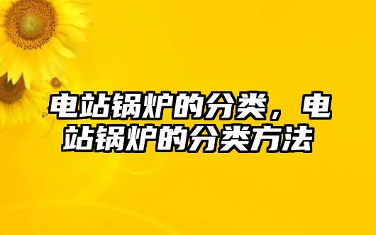 電站鍋爐的分類，電站鍋爐的分類方法