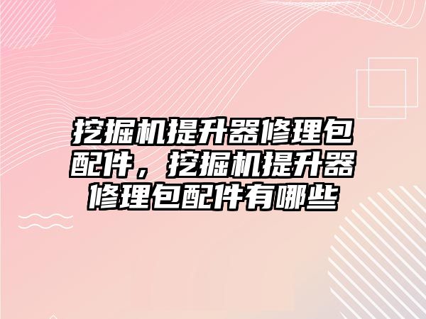 挖掘機提升器修理包配件，挖掘機提升器修理包配件有哪些