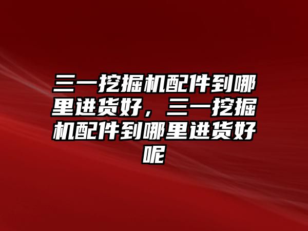 三一挖掘機配件到哪里進(jìn)貨好，三一挖掘機配件到哪里進(jìn)貨好呢