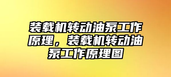 裝載機轉動油泵工作原理，裝載機轉動油泵工作原理圖