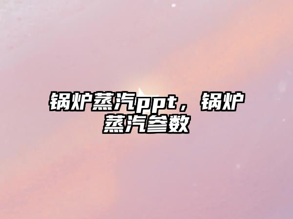 鍋爐蒸汽ppt，鍋爐蒸汽參數(shù)