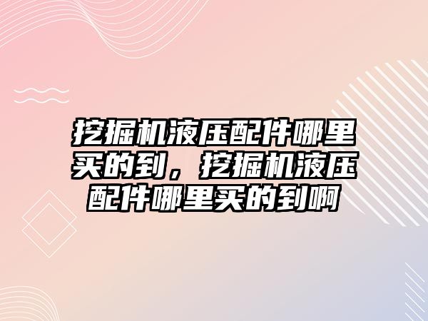 挖掘機(jī)液壓配件哪里買的到，挖掘機(jī)液壓配件哪里買的到啊