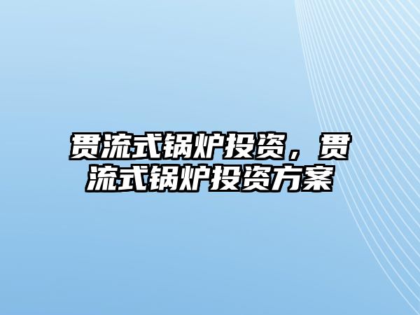 貫流式鍋爐投資，貫流式鍋爐投資方案