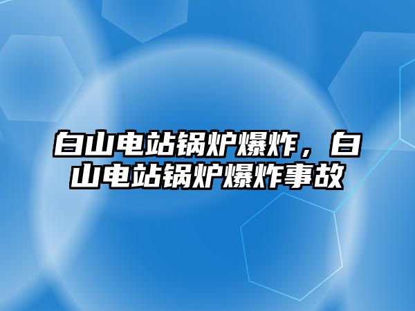 白山電站鍋爐爆炸，白山電站鍋爐爆炸事故