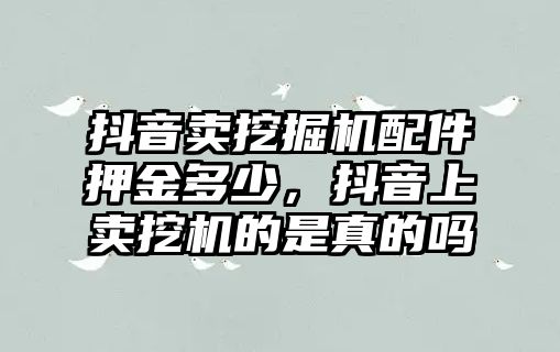 抖音賣挖掘機配件押金多少，抖音上賣挖機的是真的嗎