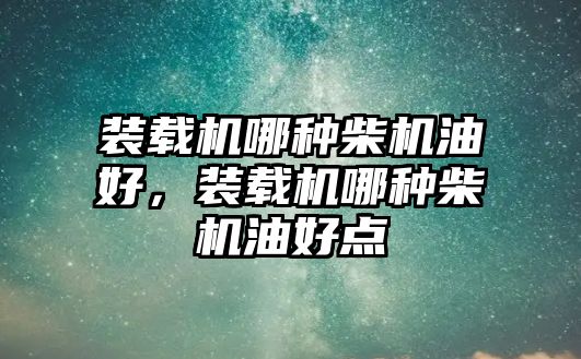 裝載機哪種柴機油好，裝載機哪種柴機油好點