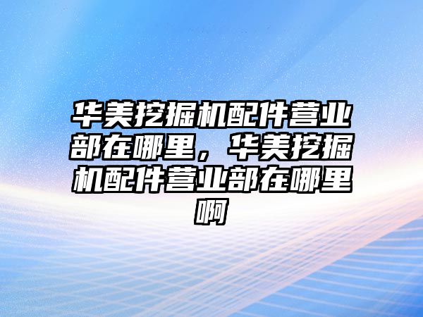 華美挖掘機配件營業(yè)部在哪里，華美挖掘機配件營業(yè)部在哪里啊