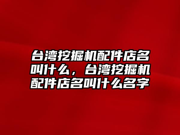 臺灣挖掘機配件店名叫什么，臺灣挖掘機配件店名叫什么名字