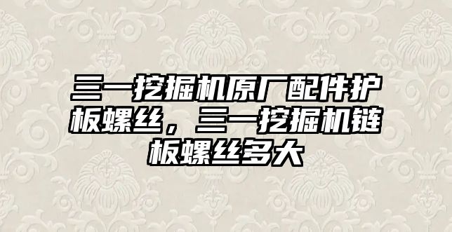 三一挖掘機原廠配件護板螺絲，三一挖掘機鏈板螺絲多大