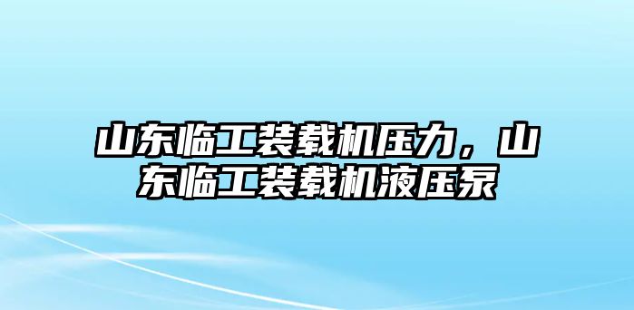 山東臨工裝載機(jī)壓力，山東臨工裝載機(jī)液壓泵