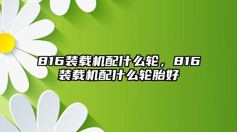 816裝載機(jī)配什么輪，816裝載機(jī)配什么輪胎好