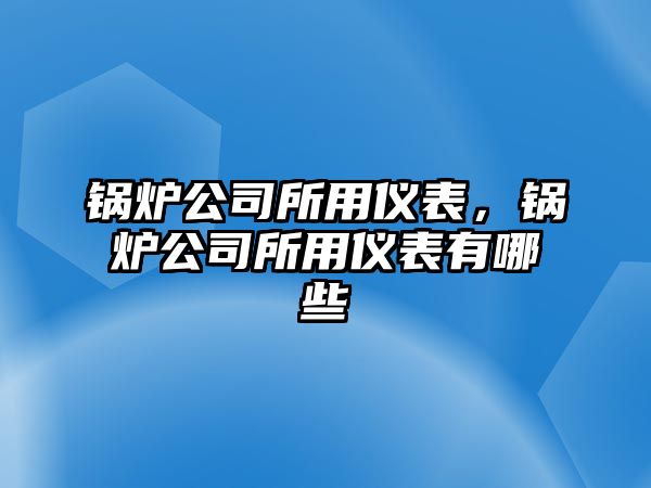 鍋爐公司所用儀表，鍋爐公司所用儀表有哪些