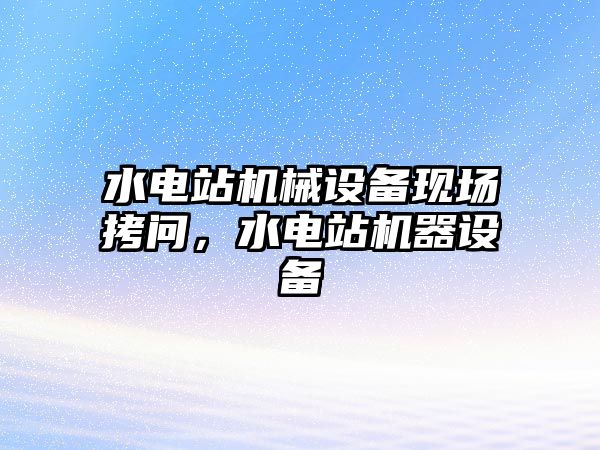 水電站機(jī)械設(shè)備現(xiàn)場(chǎng)拷問(wèn)，水電站機(jī)器設(shè)備