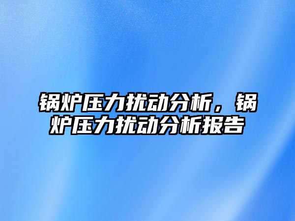 鍋爐壓力擾動分析，鍋爐壓力擾動分析報告