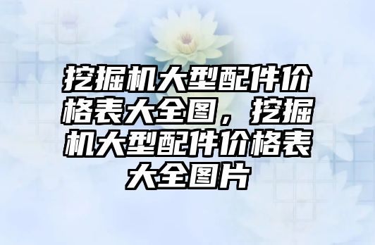 挖掘機大型配件價格表大全圖，挖掘機大型配件價格表大全圖片