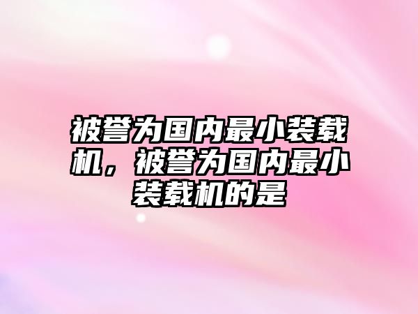 被譽(yù)為國內(nèi)最小裝載機(jī)，被譽(yù)為國內(nèi)最小裝載機(jī)的是