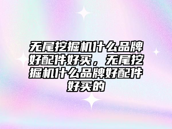 無尾挖掘機什么品牌好配件好買，無尾挖掘機什么品牌好配件好買的