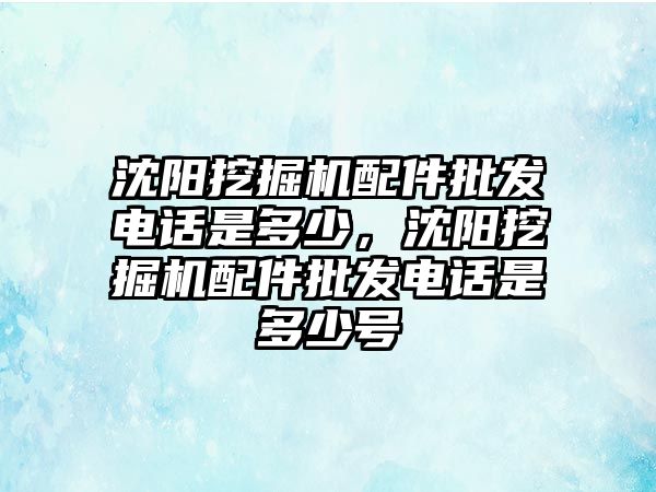 沈陽挖掘機(jī)配件批發(fā)電話是多少，沈陽挖掘機(jī)配件批發(fā)電話是多少號