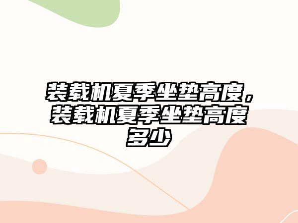 裝載機夏季坐墊高度，裝載機夏季坐墊高度多少