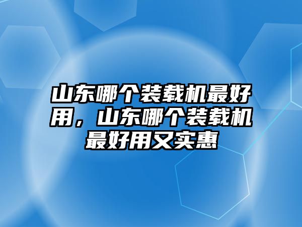 山東哪個(gè)裝載機(jī)最好用，山東哪個(gè)裝載機(jī)最好用又實(shí)惠