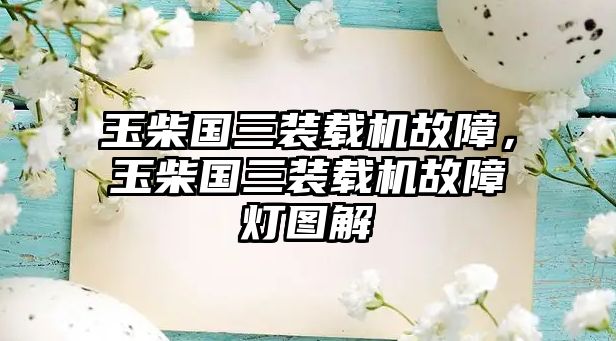 玉柴國三裝載機故障，玉柴國三裝載機故障燈圖解