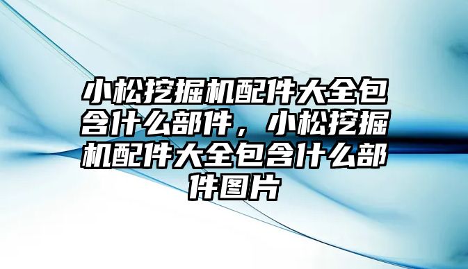 小松挖掘機配件大全包含什么部件，小松挖掘機配件大全包含什么部件圖片