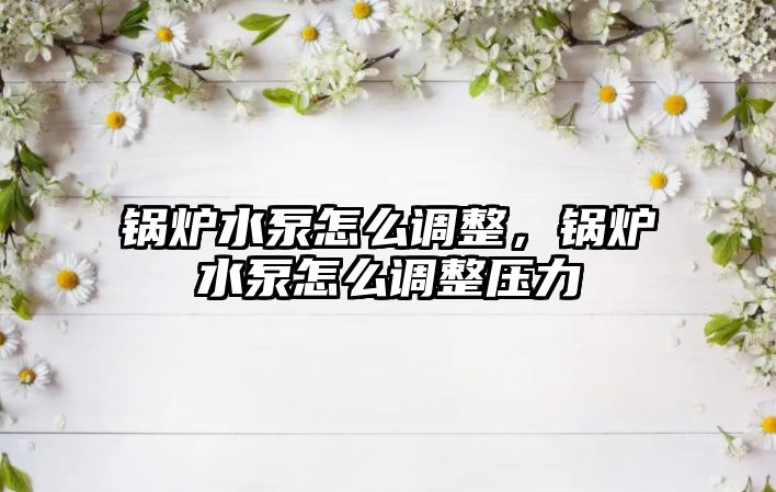 鍋爐水泵怎么調(diào)整，鍋爐水泵怎么調(diào)整壓力