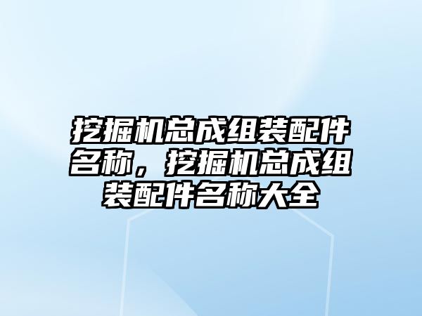 挖掘機總成組裝配件名稱，挖掘機總成組裝配件名稱大全