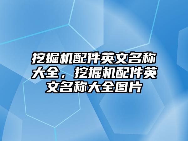 挖掘機配件英文名稱大全，挖掘機配件英文名稱大全圖片