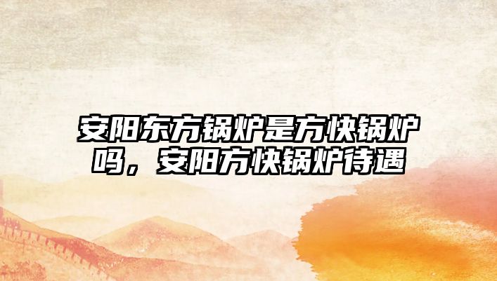 安陽東方鍋爐是方快鍋爐嗎，安陽方快鍋爐待遇