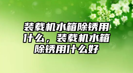 裝載機水箱除銹用什么，裝載機水箱除銹用什么好