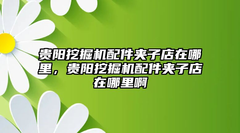 貴陽挖掘機(jī)配件夾子店在哪里，貴陽挖掘機(jī)配件夾子店在哪里啊