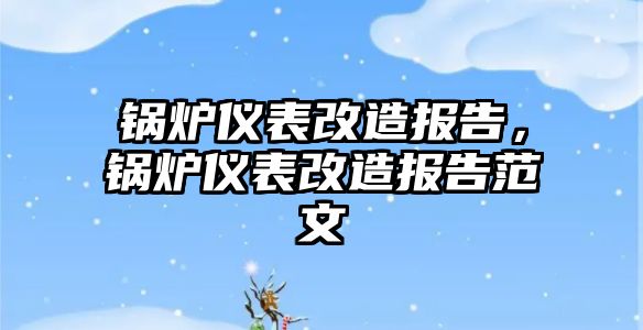 鍋爐儀表改造報告，鍋爐儀表改造報告范文